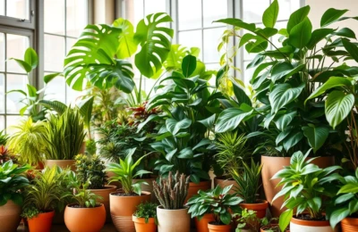 plantas em vasos