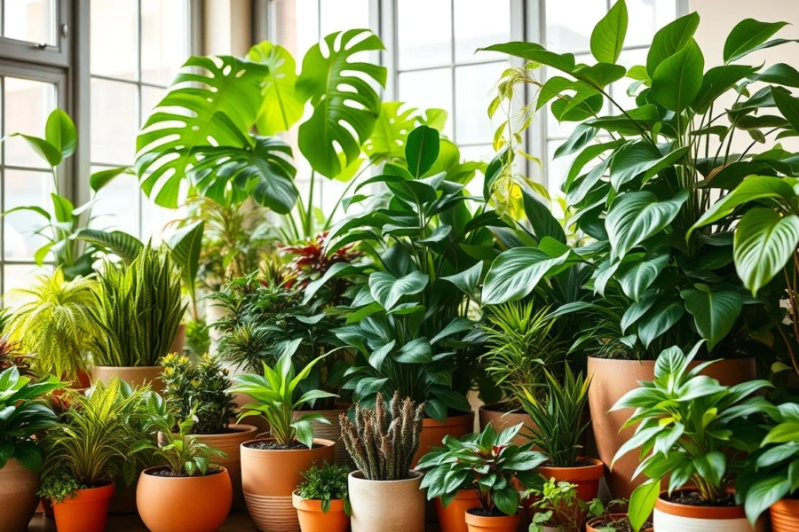 plantas em vasos
