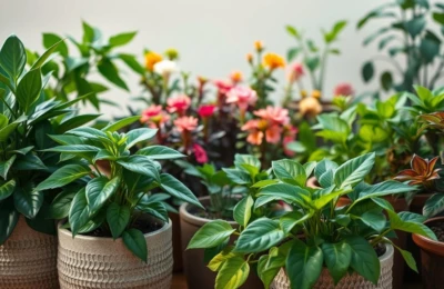 plantas em vasos