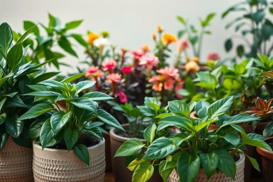 plantas em vasos