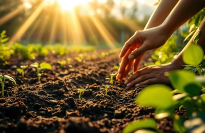 sementes recém-plantadas